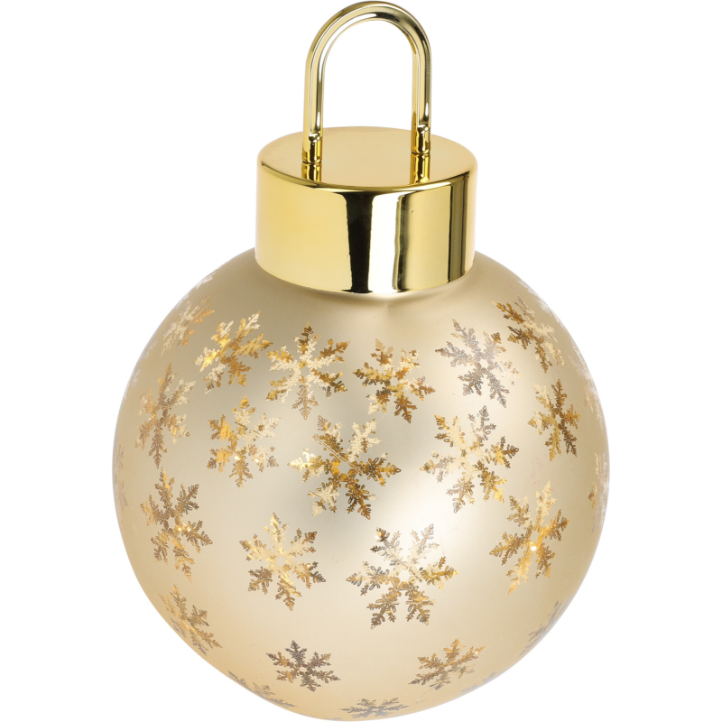 Christmas ball with led 20cm - matt gold, , medium-null