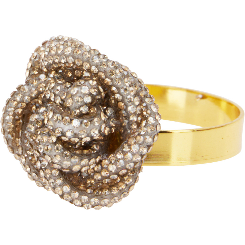 Product image: Christmas napkin ring set of 4 gold - assorted designs, , medium-null