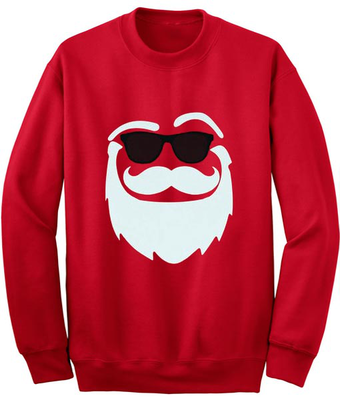 Sweatshirt santa with glasses, Red, medium