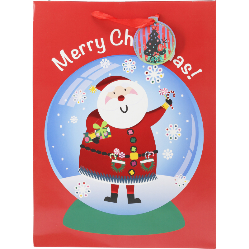 Christmas  giftbag large santa - assorted designs, , medium-null