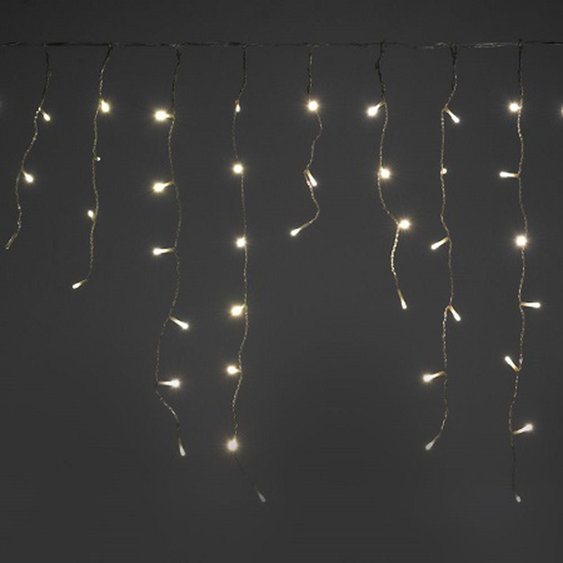 150 led icecle white clear cable not flashing 60cm x 300cm connectable ip44 for indoor & outdoor use, , medium-null
