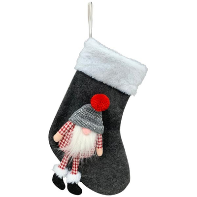Xmas hanger stocking fily grey, , medium