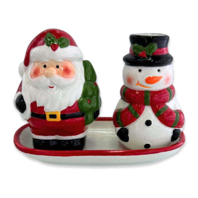 Xmas ceramic salt & toothpick set  11x6x9.5cm-null
