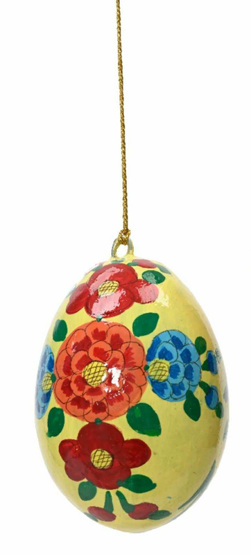 Wooden egg handpainted lacker - peach-null