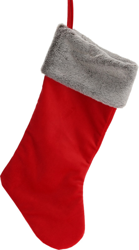Christmas stocking brown fake fur, , medium image number null