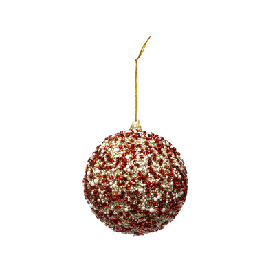 Christmas ball 8cm red/gold, , medium