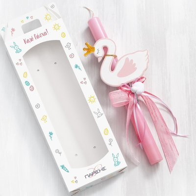 Pink easter candle hanger-swan, , medium