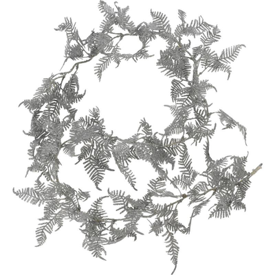 Decorative led garland with leaves 20led - silver, , medium