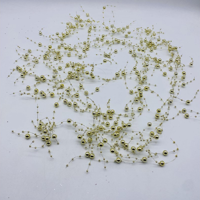 Artificial garland golden beads 200cm, , medium