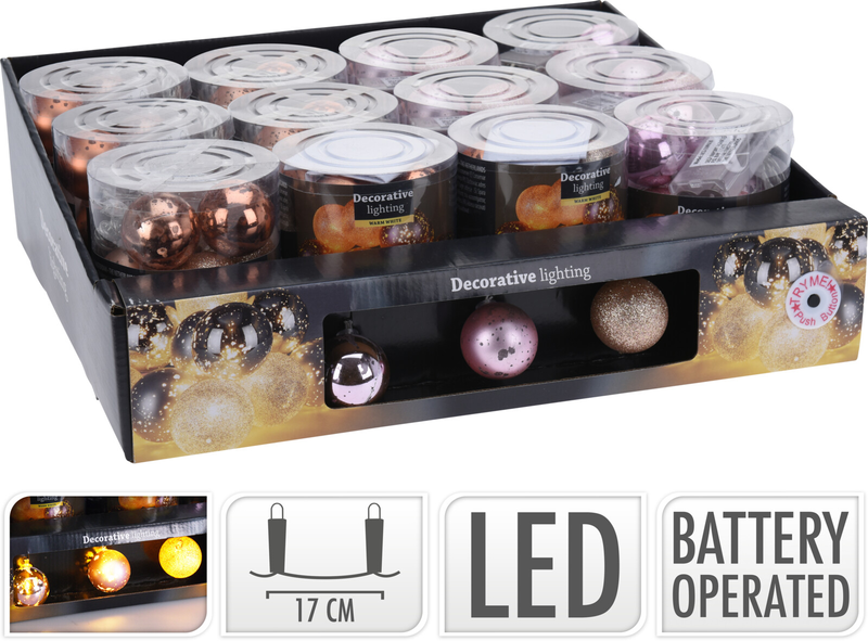 Product image: Xmas balls led 10x 40mm 2 διαφορετικα χρωματα, , medium-null