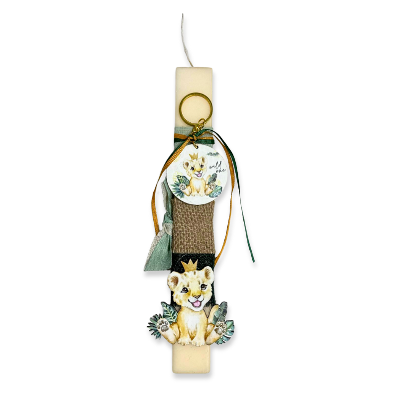 Hand-decorated easter candle - lion, , medium-null