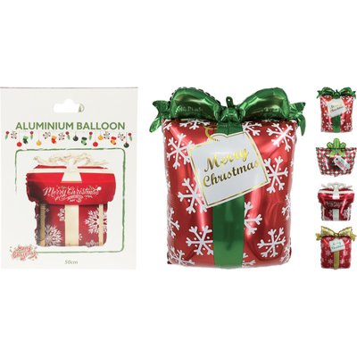 Χριστουγεννιακο foil μπαλονι giftbox - διαφορα σχεδια, , medium