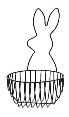 Bunny iron basket - black, Black, medium