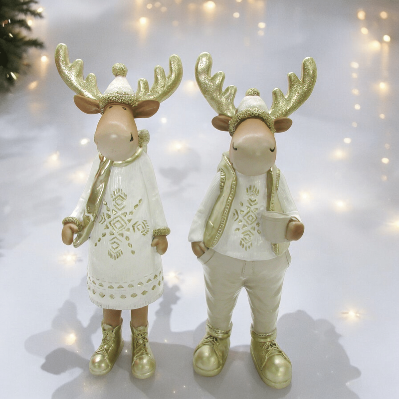 P.-reindeer standing ass. 33cm cream/gold, , medium-null
