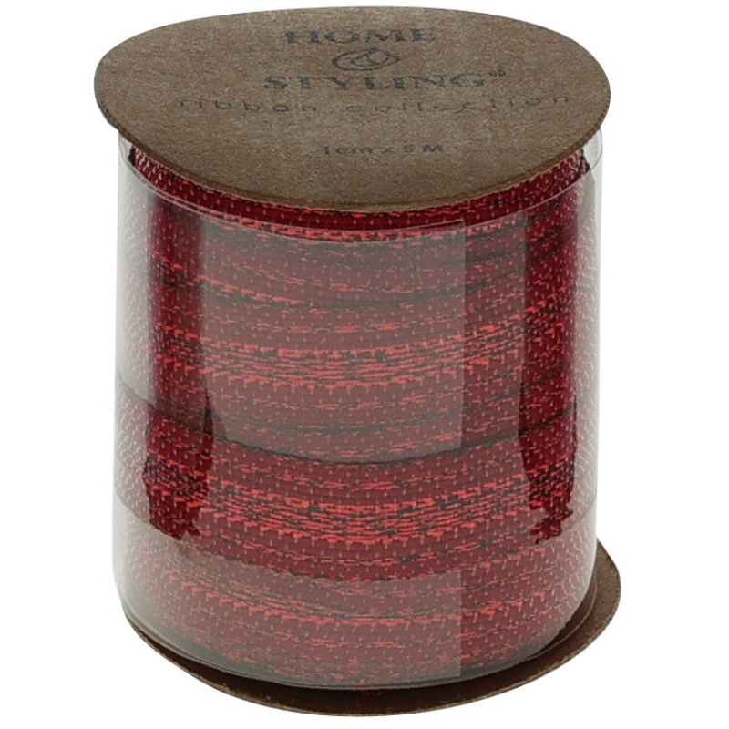 Product image: Christmas ribbons 5m red - assorted designs, , medium-null