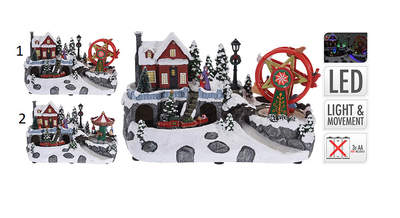 Xmas scene polystone 2 διαφορετικα σχεδια, , medium