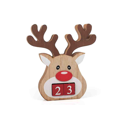 Christmas decorative calendar wooden reindeer, , medium