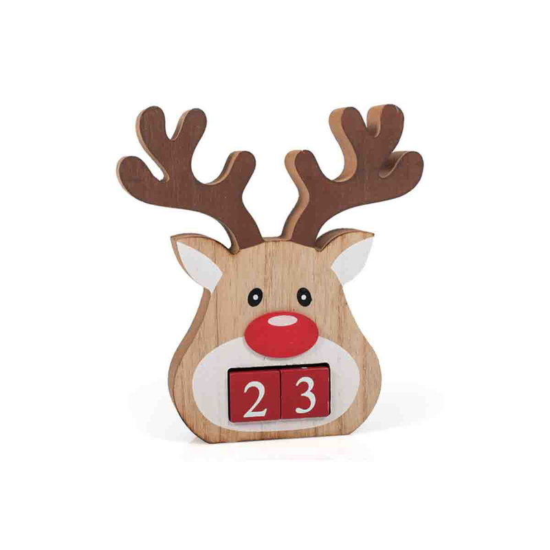 Christmas decorative calendar wooden reindeer, , medium-null