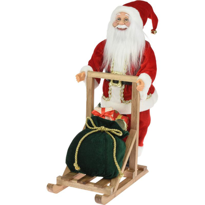 Santa standing on sled, , medium