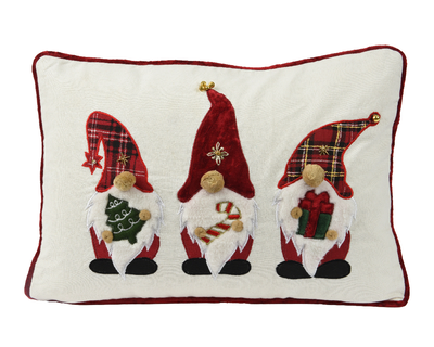 Cushion cotton with 3 gnomes, , medium