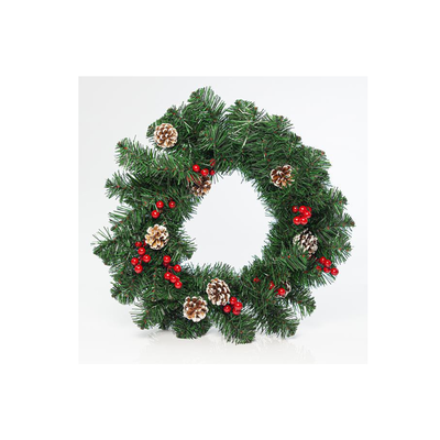 Fir wreath with pine cone and berries 50cm, , medium