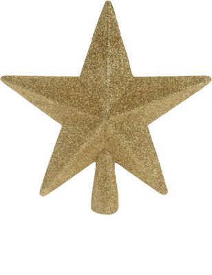 Xmas tree top star 19cm glitter - gold, , medium