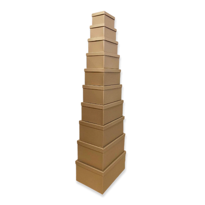 Paper gift boxes 10pcs set gold mat, , medium