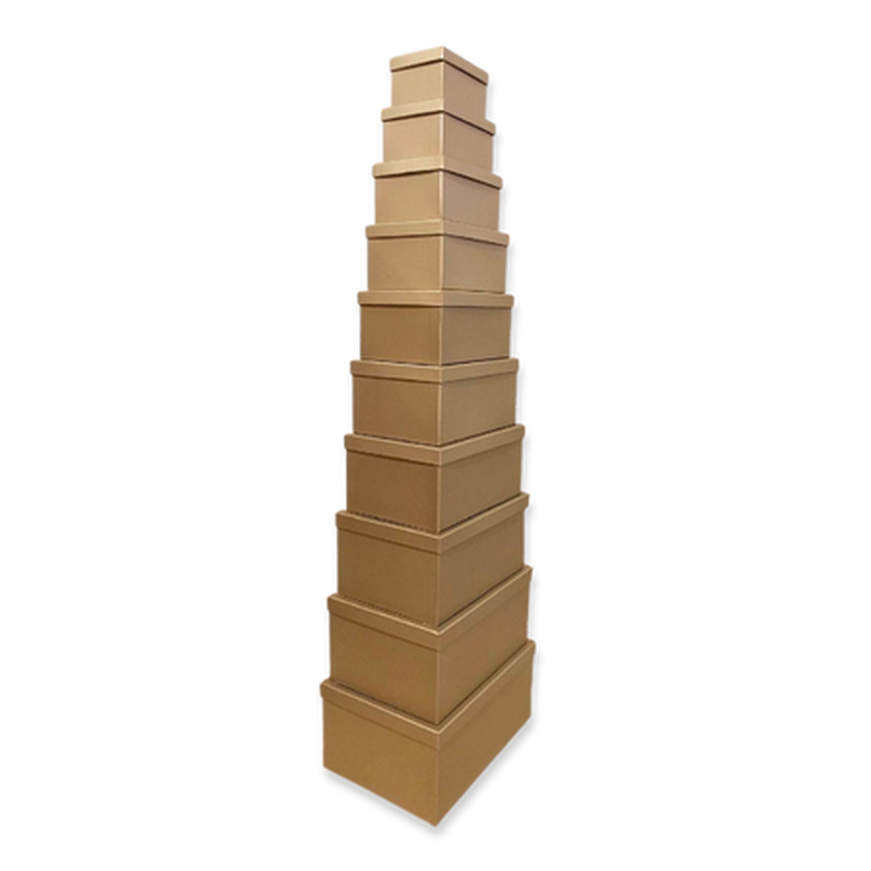 Paper gift boxes 10pcs set gold mat, , medium-null