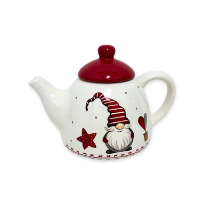 Xmas ceramic tea pot santa dwarf 17.5x11.7x11.5cm, , medium