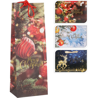 Christmas gift bag for bottle - assorted colors, , medium