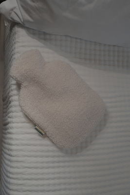 Luxury plush hot water bottle, Beige, medium