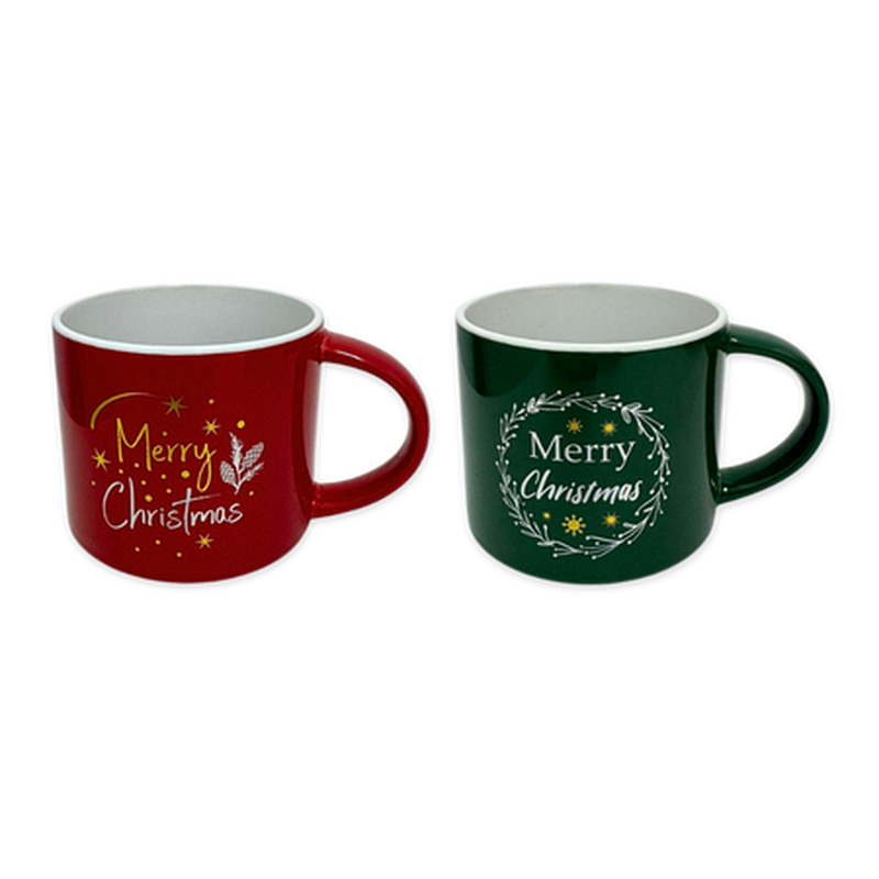 Product image: Xmas ceramic mug 2pcs set red & green with color box, , medium-null