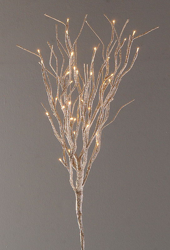Champagne glitter branch with 40 warm white led lights, , medium-null