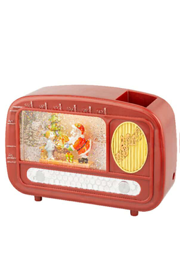 Led water spinner radio santa/music/movement, , medium