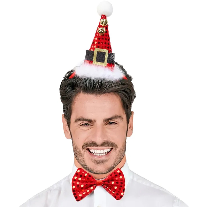 Christmas sequin santa hat mini, , medium-null