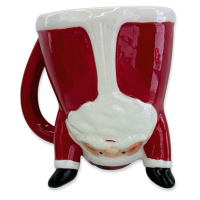 Xmas ceramic mr & mrs santa upright mug  11x9x11.4cm, Red, medium