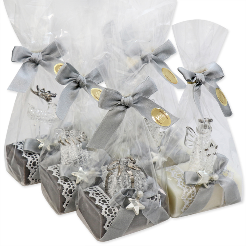 Product image: Sheep milk soap 100g, decorated with glass christmas garments-null
