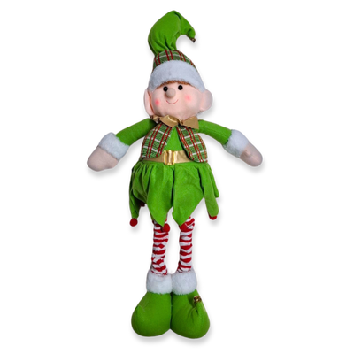 Xmas elf soft standing adj 45-76cm, Green, medium