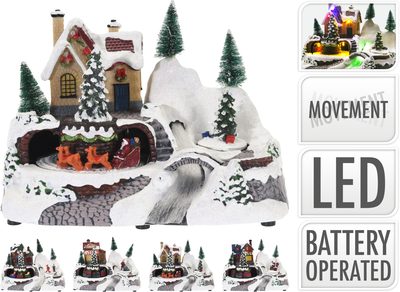 Xmas scene polystone 4ass, , medium