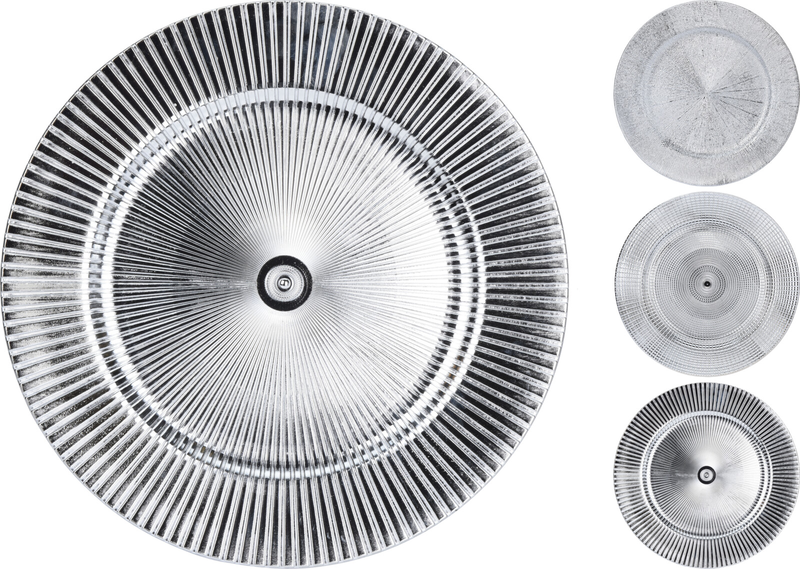 Product image: Christmas plate 33x33cm silver - assorted designs, , medium-null