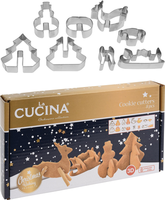 Christmas shapes cookie cutter set 8pcs, , medium