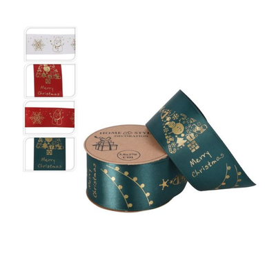 Christmas  ribbon 38x2700mm 3ass - assorted designs, , medium