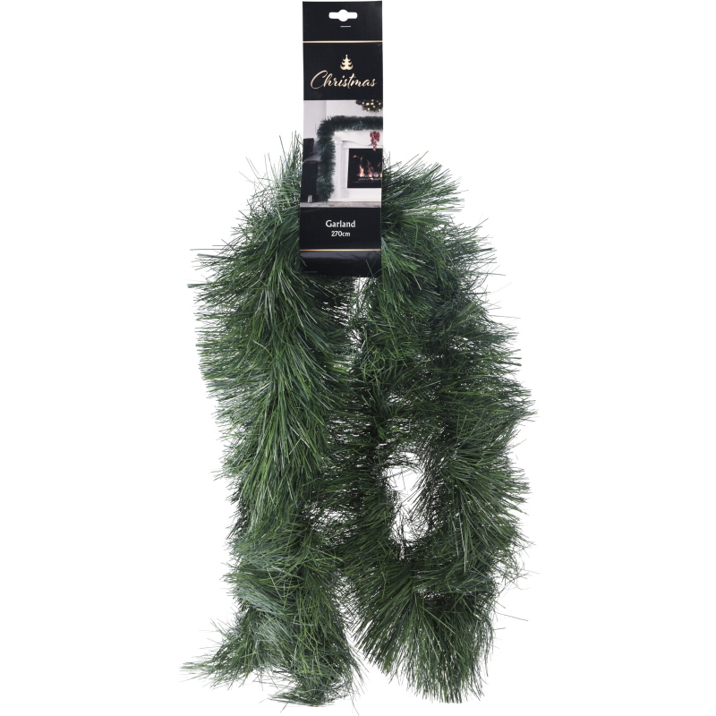 Χριστουγεννιατικη γιρλαντα pvc 274cm 380gr πρασινη - διαφορα σχεδια, , medium-null