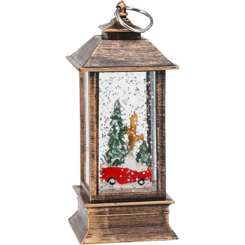 Product image: Decorative lantern with led 13cm gold - assorted designs, , medium-null
