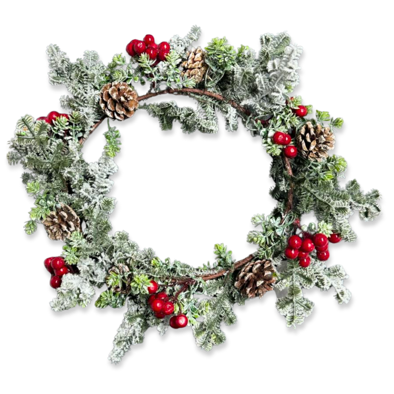 Xmas wreath with cones 40cm, , medium-null