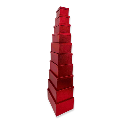 Paper gift boxes 10pcs set metallic red, , medium