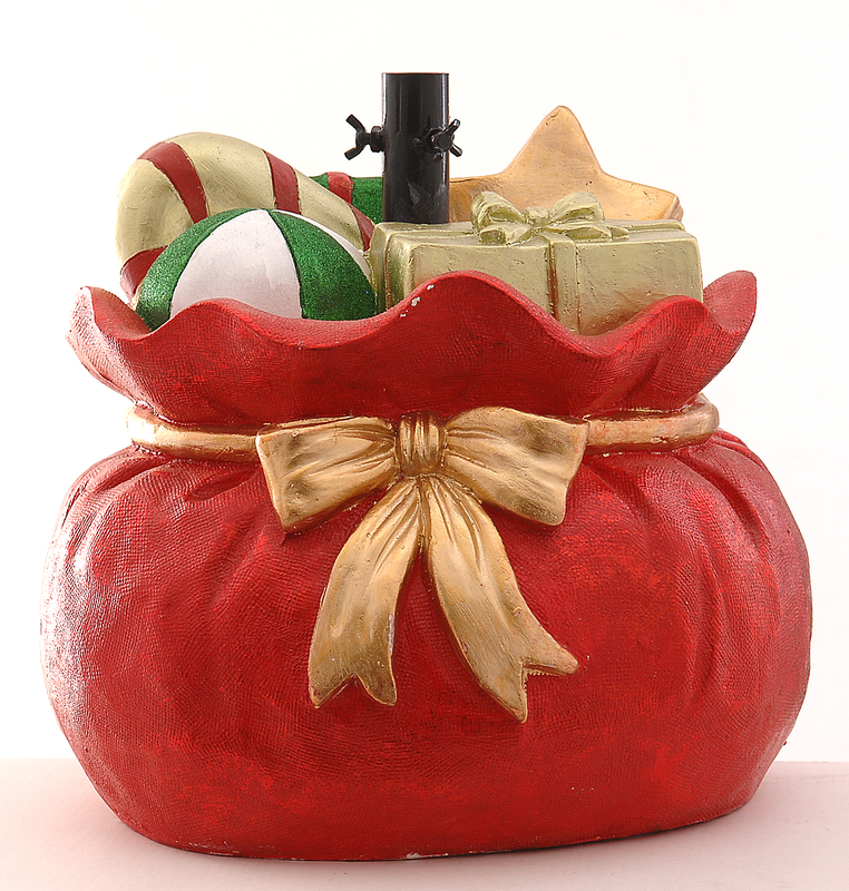 Product image: Ceramic red giftbag tree base suitable for tree up to 6ft-1.80m, , medium-null