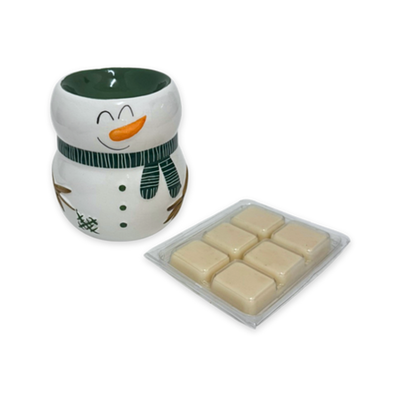 Xmas candle gift set & burner mistletoe & fir, , medium-null