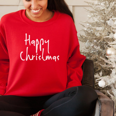 Sweatshirt happy christmas, Red, medium