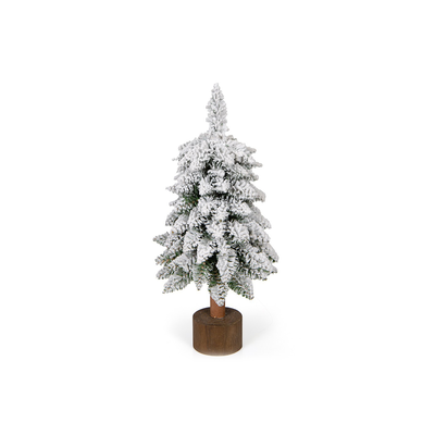 Christmas tree snowy with wooden base 65cm, , medium